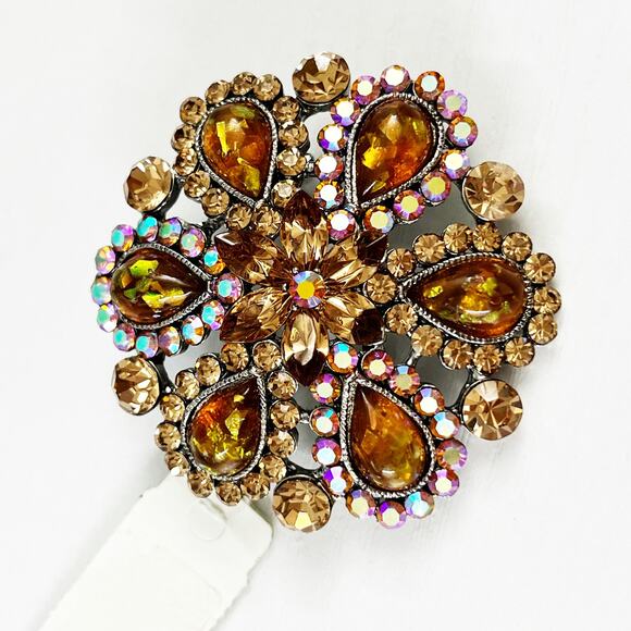 Cara Vintage Aurora Borealis Brooch NEW - Picture 1 of 6